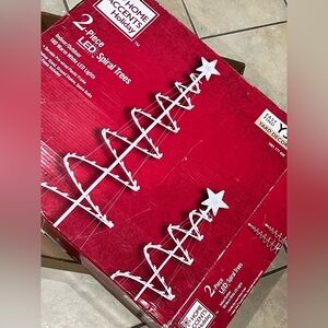 LED Spiral Christmas Trees with Star Toppers